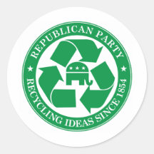 Los republicanos - reciclando ideas desde 1854 pegatina redonda