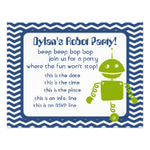Los robots Bop Invitacion Personalizada