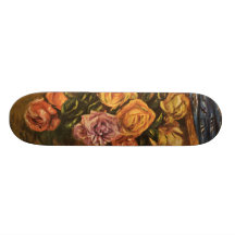Los rosas de Renoir delante de una Curtain azul (1 Patines