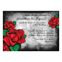 Los rosas góticos del tatuaje en fondo del damasco comunicado personalizado