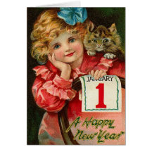 Los saludos del Año Nuevo del vintage Felicitacion