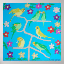 Los siete Budgies Impresiones
