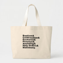 Los siete sacramentos del cristianismo y del catol bolsa de mano