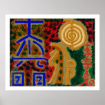 Los símbolos del amo curativo de REIKI Karuna Posters