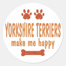 Los terrieres de Yorkshire me hacen feliz Pegatina