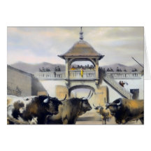 Los toros en el corral de la plaza felicitaciones