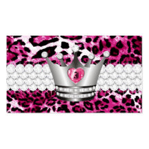 Los TT perfeccionan a princesa Leopard Faux Silver Tarjetas De Negocios
