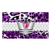 Los TT perfeccionan a princesa Purple Leopard Faux Tarjetas Personales