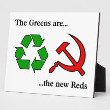 Los verdes son rojos placas con fotos