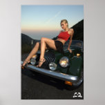 Lotti B que se sienta en el poster del coche