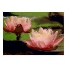 Lotus rosado en los aceites ACEO Tarjetas De Visita