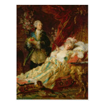 Louis XV y señora Dubarry Postal