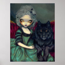 Loup-Garou: Impresión rococó gótica del lobo negro Impresiones