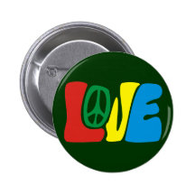 Love Peace Hippie Buttons