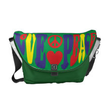 Love Peace hippie dicho Bolsa De Mensajería