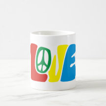 Love Peace Hippie Teetassen