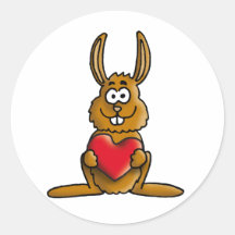 love rabbit runder aufkleber
