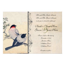 Lovebirds japoneses del vintage que casan la invit