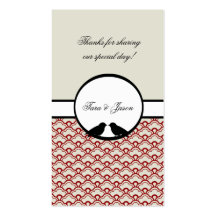Lovebirds que casan etiquetas del regalo del favor tarjeta personal