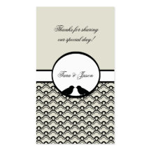 Lovebirds que casan etiquetas del regalo del favor tarjeta personal