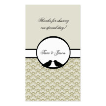 Lovebirds que casan etiquetas del regalo del favor plantillas de tarjetas de visita
