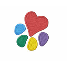 Lover_Heart animal en Sleeve_Heart-Paw bordó Camiseta Polo