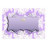 Lt Purple Damask con la tarjeta querida del lugar  Tarjetas De Visita