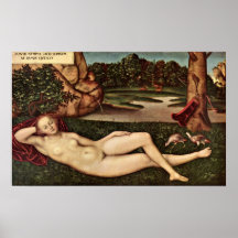 Lucas Cranach la anciano - ninfa inactiva Poster