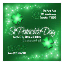 Luces afortunadas - invitaciones del día de St Pat Comunicados Personales