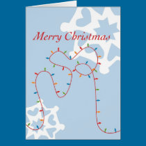 Luces de navidad felices y brillantes tarjetas