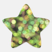 Luces festivas del verde y del rosa pegatina forma de estrella