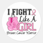 Lucha como un cáncer de pecho del chica 15,2 pegatinas  