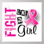 Lucha como un cáncer de pecho del chica 36,8 poster