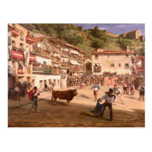 Lucha de entrenamiento en Vizcaya, 1869 Tarjeta Postal