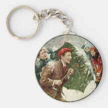 Lucha de la bola de nieve llavero personalizado