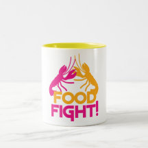 ¡lucha de la comida! cangrejos de las langostas tazas de café