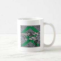 Lucha de la pared de la pintada del cáncer de híga taza de café