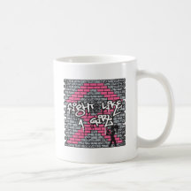 Lucha de la pared de la pintada del cáncer de pech taza