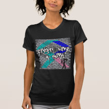 Lucha de la pared de la pintada del cáncer de tiro camiseta