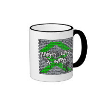 Lucha de la pared de la pintada del cáncer del riñ taza