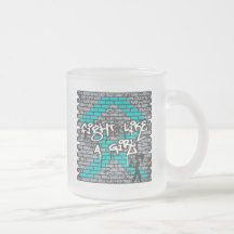 Lucha de la pared de la pintada del cáncer ovárico taza de café