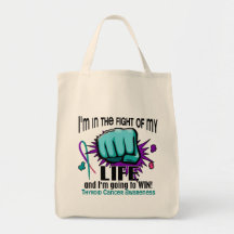 Lucha de mi cáncer de tiroides de la vida 2 bolsa lienzo