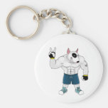 lucha de perro de bull terrier llavero personalizado