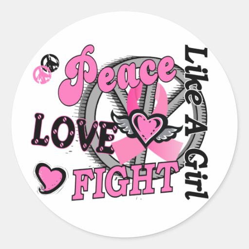 Lucha del amor de la paz como un cáncer de pecho d etiqueta