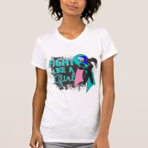 Lucha del cáncer de tiroides como un Grunge del ch Camisetas