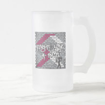Lucha principal de la pared de la pintada del cánc taza de café