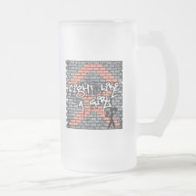 Lucha uterina de la pared de la pintada del cáncer tazas de café