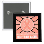 Lucha uterina del cáncer como una bandera del chic pins
