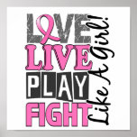 Lucha viva del juego del amor como un cáncer de pe posters