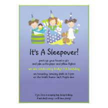 Luchas del Sleepover y de almohada Invitacion Personalizada